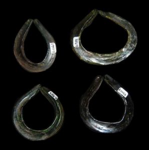 Four Old Glass Earrings, Geelvink Bay , 13th Century