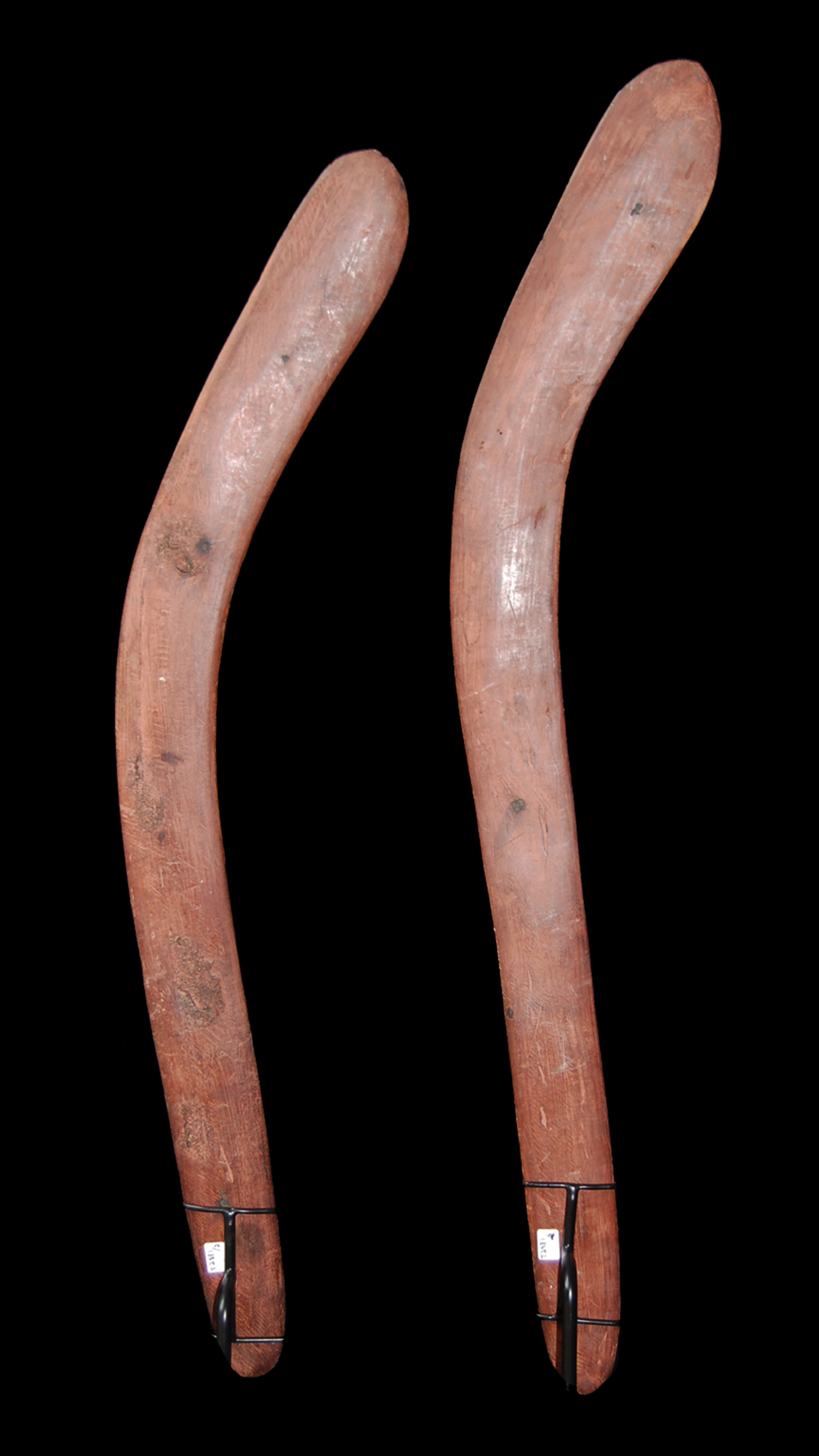 A Pair of Finely Painted Ceremonial Boomerangs from Central Australia