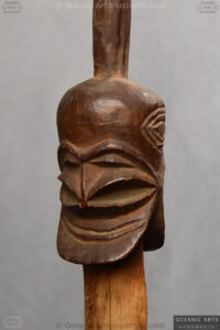 A Superb old Vanuatu Janus Head Spear Finial Malekula Island Vanuatu19th Century