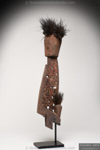 A Fine Old New Guinea Korwar Head Canoe Ornament Geelvink Bay area West Papua Irian Jaya Indonesia.