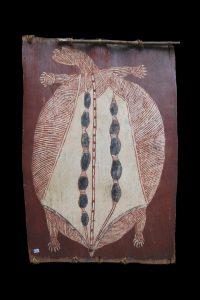 A Fine Old Bark Painting of a Turtle Western Arnhem Land Northern Australia