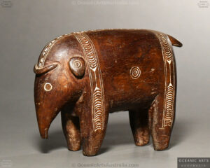 A Fine Old New Guinea Pig Carving Massim Culture Milne Bay Province Papua New Guinea