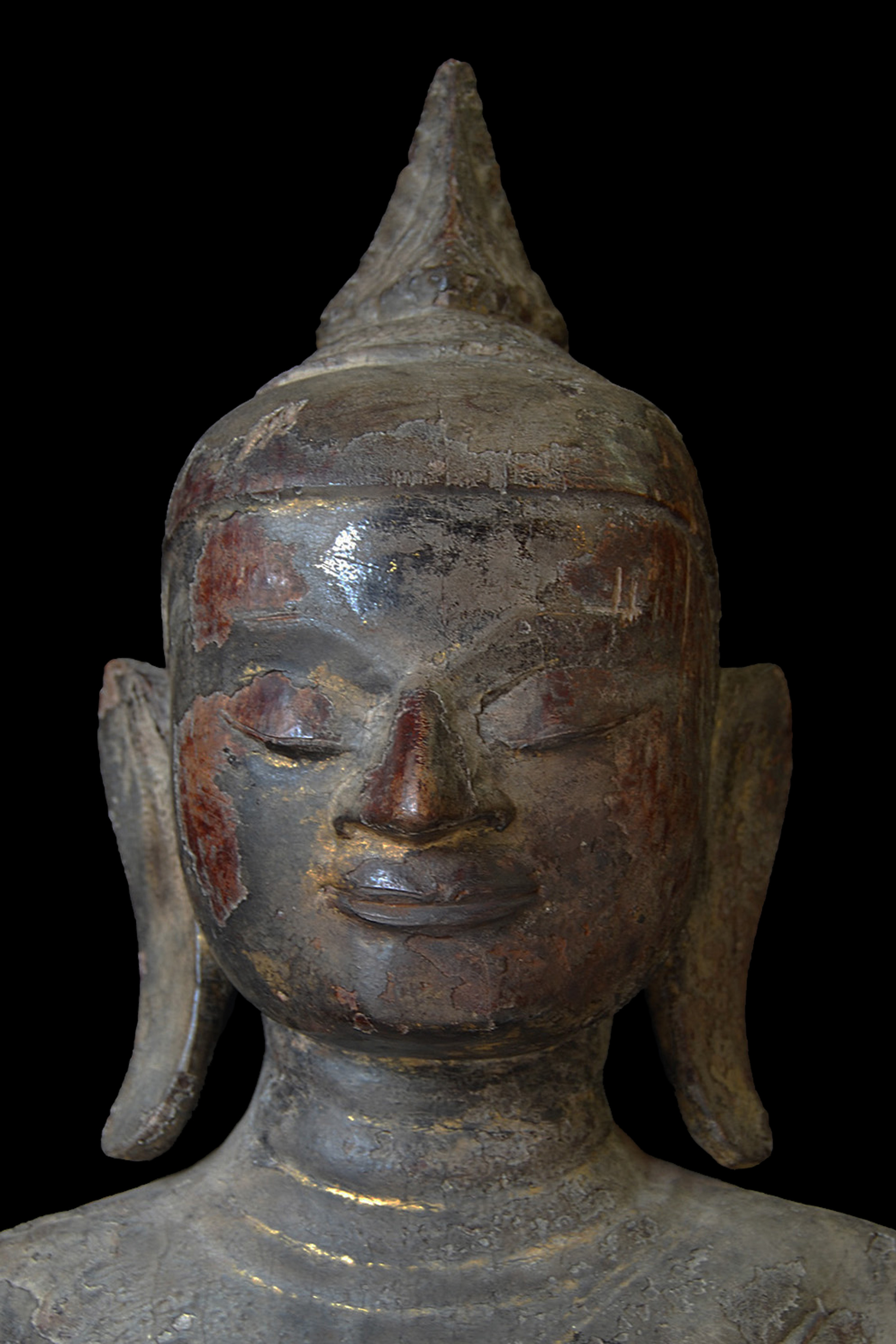 Wood & Lacquer Buddha Burma 18th Century