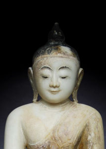A Superb Large Old Marble Stone Buddha Shan State Burma Myanmar 18th Century