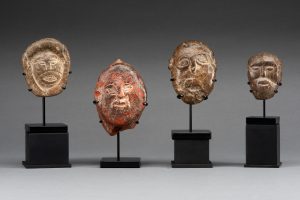 Old Timor Magic Amulet Stone Heads from West Timor Indonesia