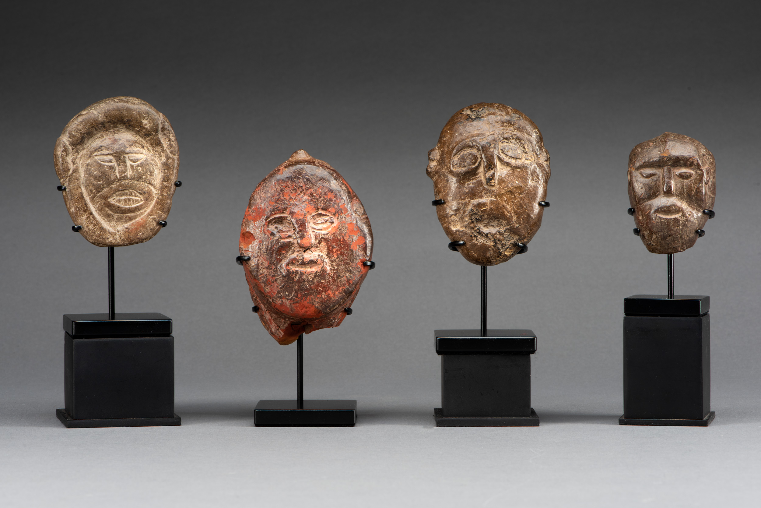 Old Magic Amulet Stone Heads from West Timor Indonesia