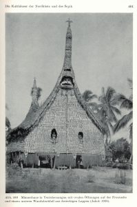 A Superb Old New Guinea Ceremonial House Gable Mask Middle Sepik River Area Papua New Guinea