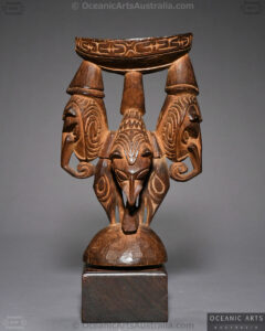 A Superb Old New Guinea Neckrest or Headrest Coastal Sepik River Area Papua New Guinea