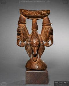 A Superb Old New Guinea Neckrest or Headrest Coastal Sepik River Area Papua New Guinea