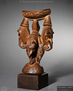 A Superb Old New Guinea Neckrest or Headrest Coastal Sepik River Area Papua New Guinea