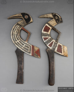 Two Fine Old Solomon Islands Dance Birds Malaita Island Solomon Islands