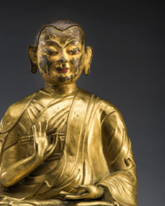 A Superb Old Tibetan Gilt Bronze Figure of a Buddhist Lama 18th Century Tibet