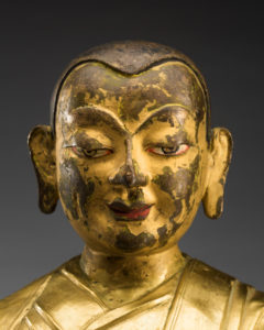A Superb Old Tibetan Gilt Bronze Figure of a Buddhist Lama 18th Century Tibet