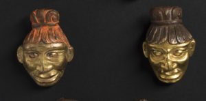 Six Fine Old Tibetan Buddhist Bronze Repousse Heads Tibet 19th Century