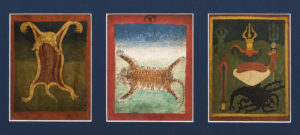 Three Fine Old Tibetan Tsakli Paintings Buddhist Teaching Cards 19th Century Tibet