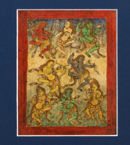Six Fine Old Tibetan Tsakli Paintings of Buddhist Bardo Deities 19th Century Tibet