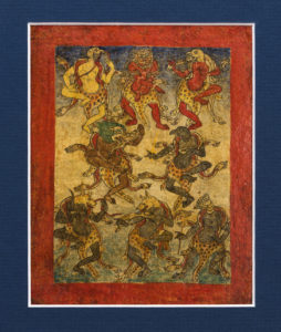 Six Fine Old Tibetan Tsakli Paintings of Buddhist Bardo Deities 19th Century Tibet