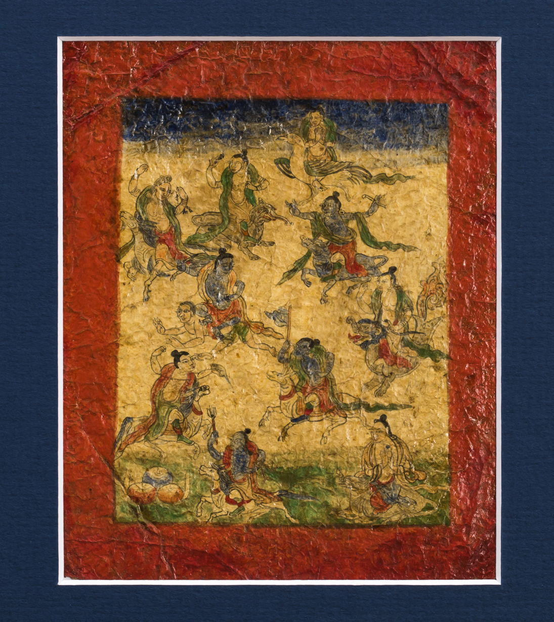 Six Tibetan Tsakli Paintings Teaching Cards of Bardo Deities