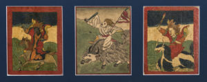 Three Fine Old Mongolian Buddhist Tsakli Paintings  Teaching Cards