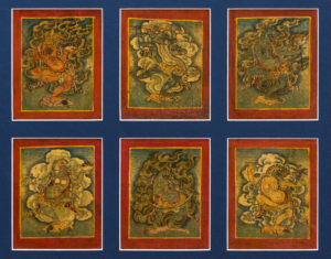 Six Superb Old Tibetan Buddhist Tsakli Paintings Depicting Bardo Deities