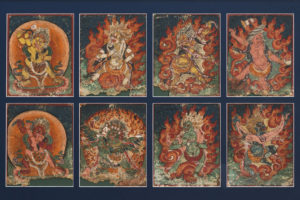 Superb Large & Double Sided Tibetan Buddhist Tsakli Paintings 16th-17th Century Tibet