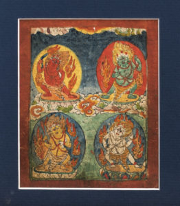 Six Fine Old Tibetan Tsakli Paintings of Buddhist Bardo Deities 19th Century Tibet