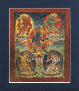 Six Fine Old Tibetan Tsakli Paintings of Buddhist Bardo Deities 19th Century Tibet