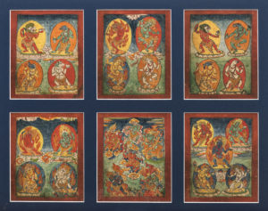 Six Fine Old Tibetan Tsakli Paintings of Buddhist Bardo Deities 19th Century Tibet