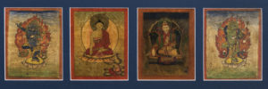 Four Fine Tibetan Tsakli Paintings Buddhist Teaching Cards of Bardo Deities