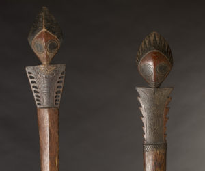 A Superb Old Pair of New Guinea Dance Clubs Bougainville Island 19th Century