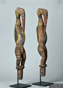 A Pair of Fine Old New Guinea Sacred Flute Stoppers Middle Sepik River Papua New Guinea