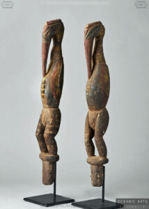 A Pair of Fine Old New Guinea Sacred Flute Stoppers Middle Sepik River Papua New Guinea