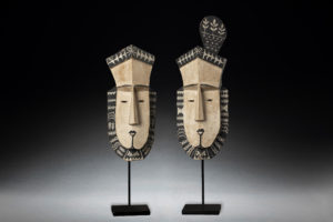 A Pair of Fine Old Micronesian Mortlock Island Tapuana Masks Federated States of Micronesia
