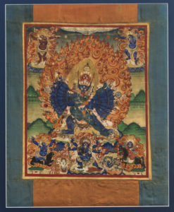 A Superb Mongolian Buddhist Thangka Painting Depicting Yamataka 18th Century