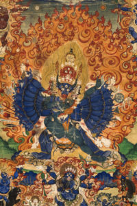 A Superb Mongolian Buddhist Thangka Painting Depicting Yamataka 18th Century