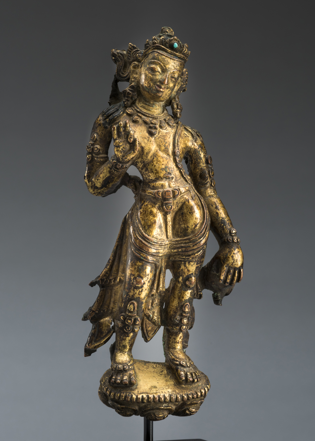 Superb Gilt Bronze Repousse of a Buddhist Bodhisattva Tibet 15th ...