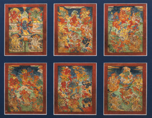 Six Fine Old Tibetan Buddhist Tsakli Paintings 19th Century