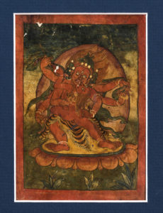 Three Fine Old Tibetan Buddhist Tsakli Paintings Teaching Cards 19th C