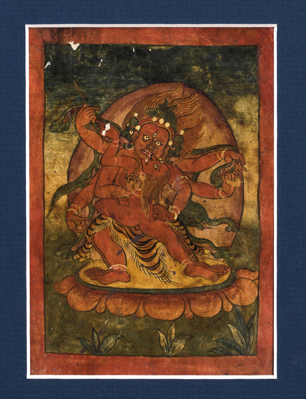 Three Fine Tibetan 19th Century Tsakli Paintings Buddhist Teaching Cards