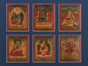 Six Superb Tibetan Buddhist Tsakli Paintings from the 18th Century