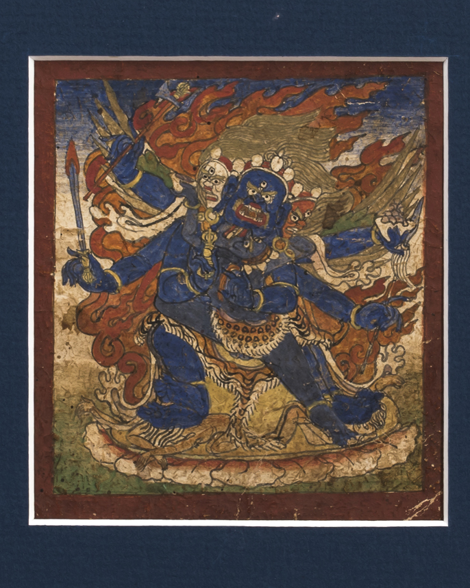 Eight Fine Tibetan 19th Century Tsakli Paintings Buddhist Teaching Cards