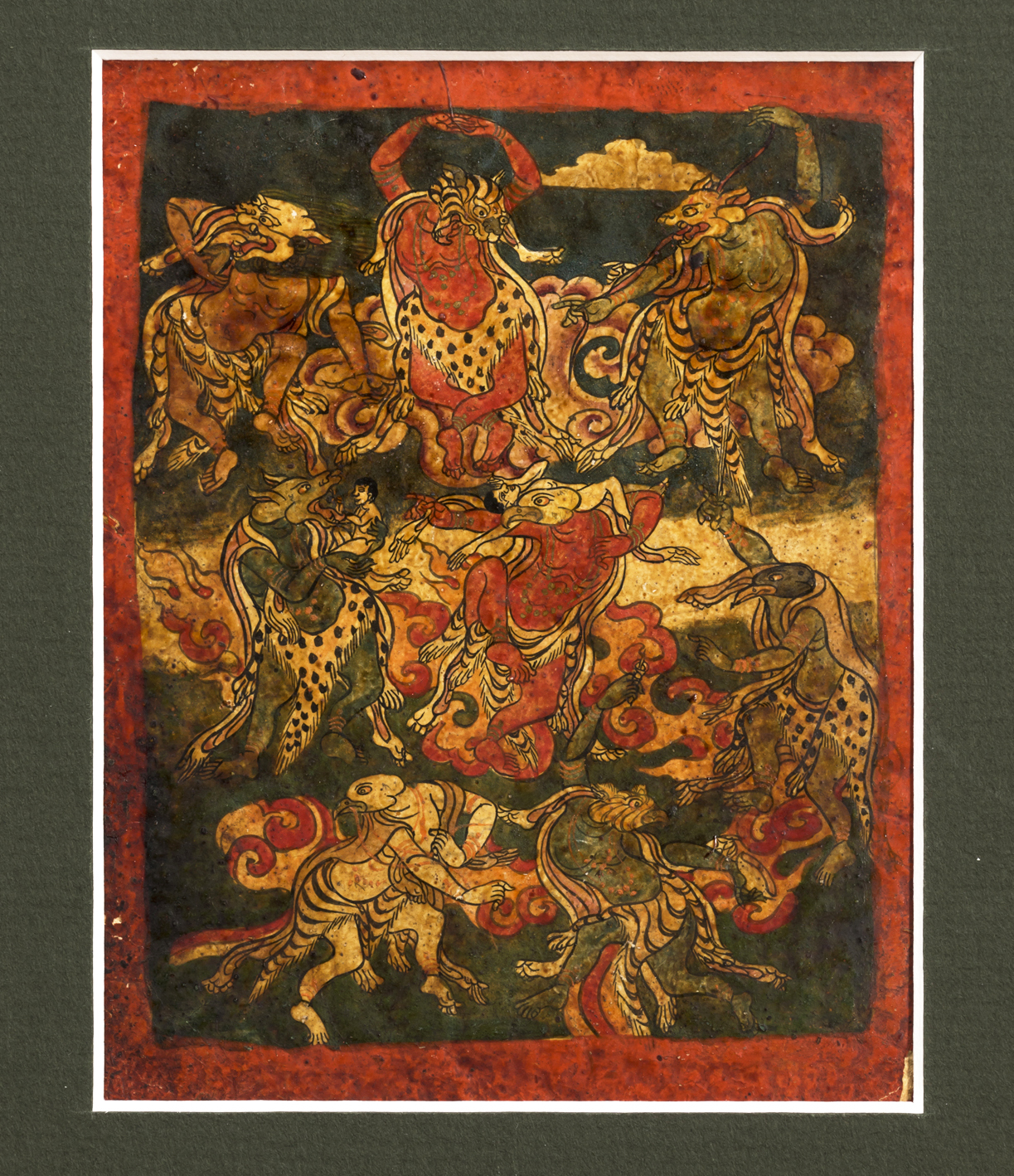 Two Superb Tibetan 18th Century Tsakli Paintings Buddhist Teaching Cards