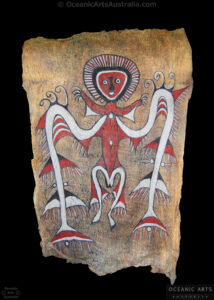 A Superb New Guinea Humboldt Bay Tapa Bark Cloth Painting West Papua