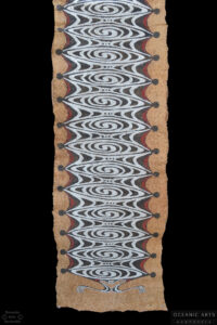 A Superb Large New Guinea Lake Sentani Bark Cloth Tapa Painting West Papua