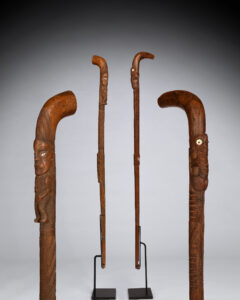 Two Superb Old Maori Orators Staffs Tokotoko New Zealand Polynesia19th Century