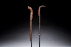 Two Superb Old Maori Orators Staffs Tokotoko New Zealand Polynesia19th Century