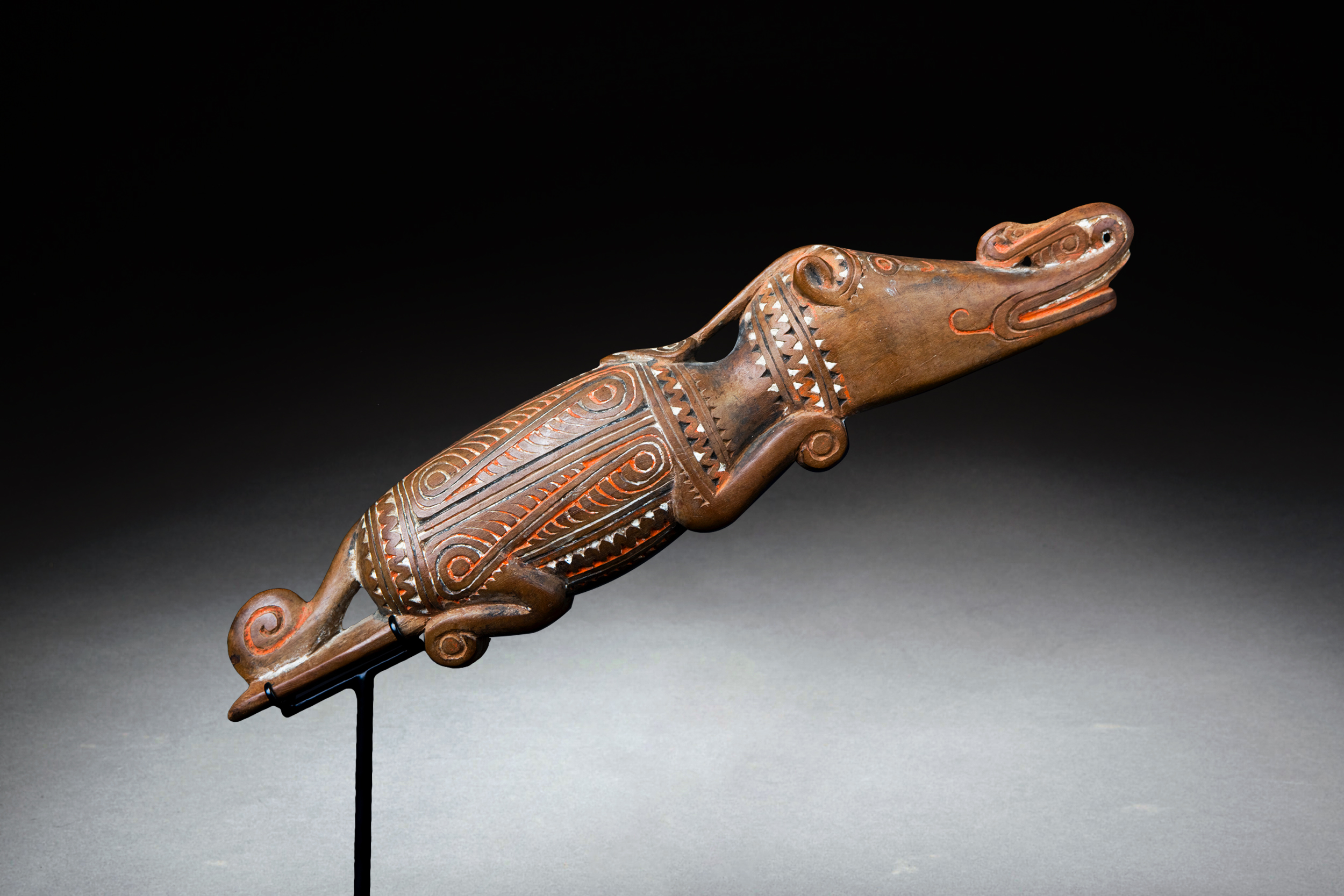 Finely Carved Pig by the 19th Century Massim Master Carver Mutuaga