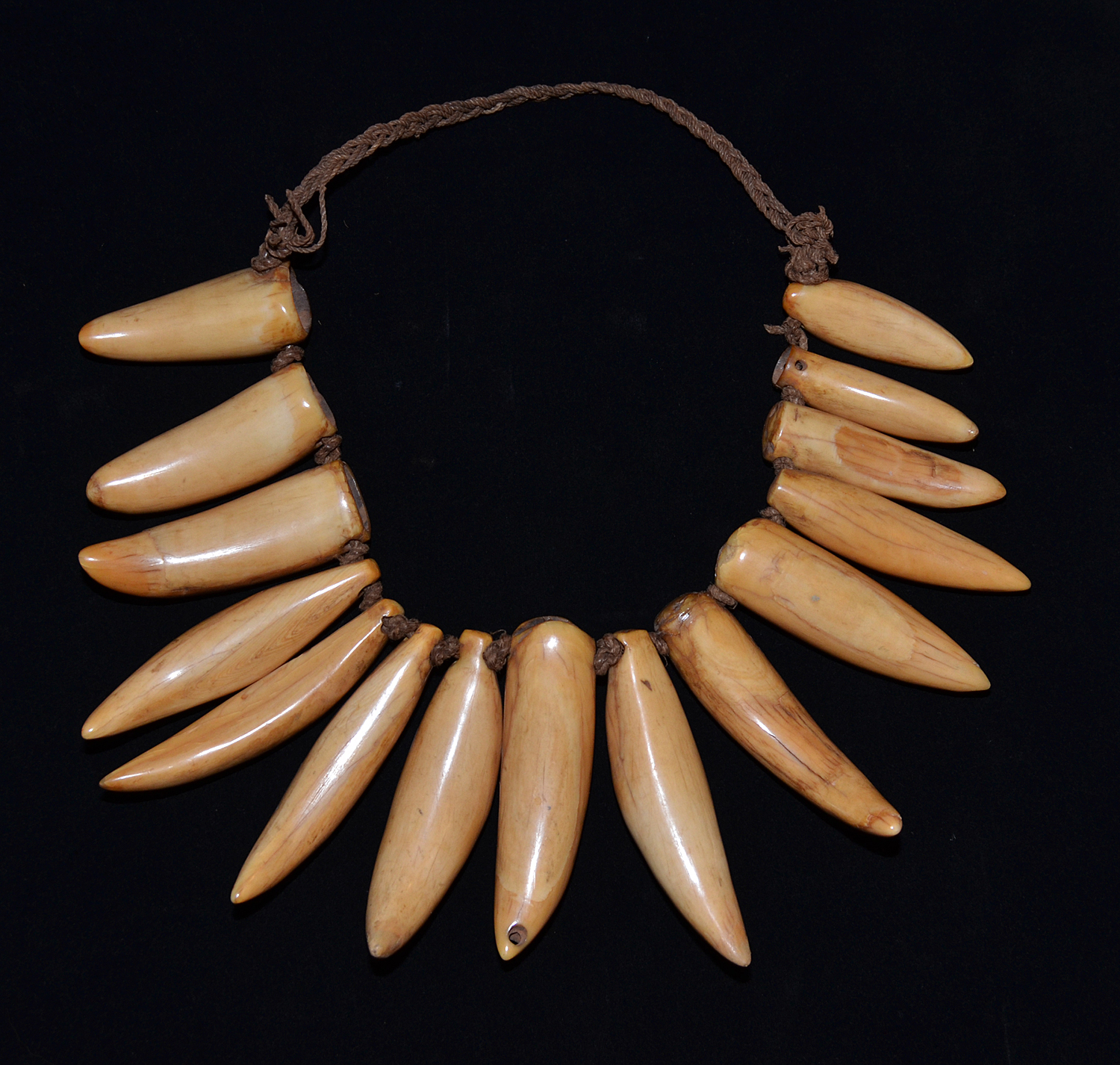 A Superb Fijian Chief’s Whales Tooth Necklace Polynesia 19th Century