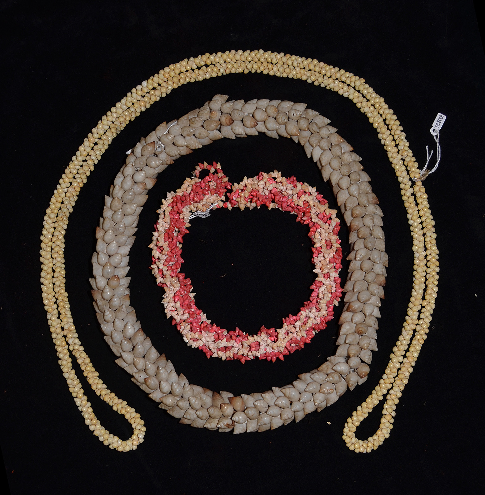 Three Fine Old Polynesian Shell Necklaces Tahiti & Samoa & Fiji