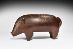 Superb Large Massim Pig Sculpture Milne Bay Province Papua New Guinea